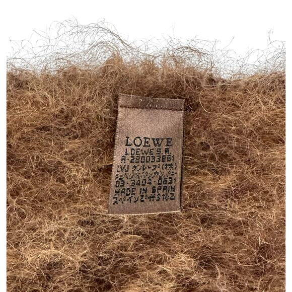 Loewe Brown Mohair & Wool Scarf - Picture 5 of 9